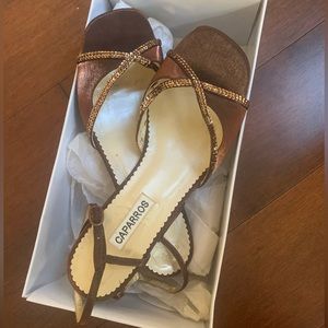 Satin beaded heels for special occasion